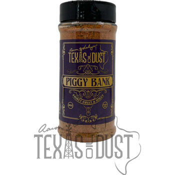 Texas Oil Dust Piggy Bank Pork and Rib Rub jar