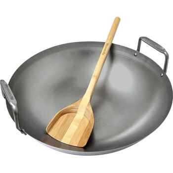 Big Green Egg - Carbon Steel Grill Wok With Bamboo Spatula